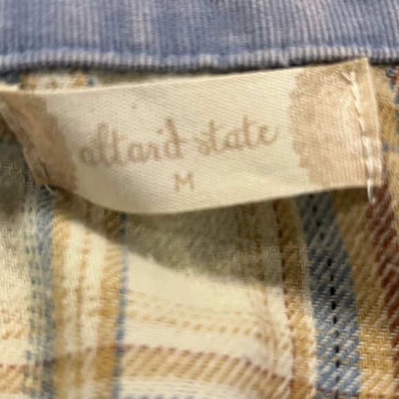 Altar'd State Multicolor Plaid and Corduroy Shirt Medium - Picture 4 of 5